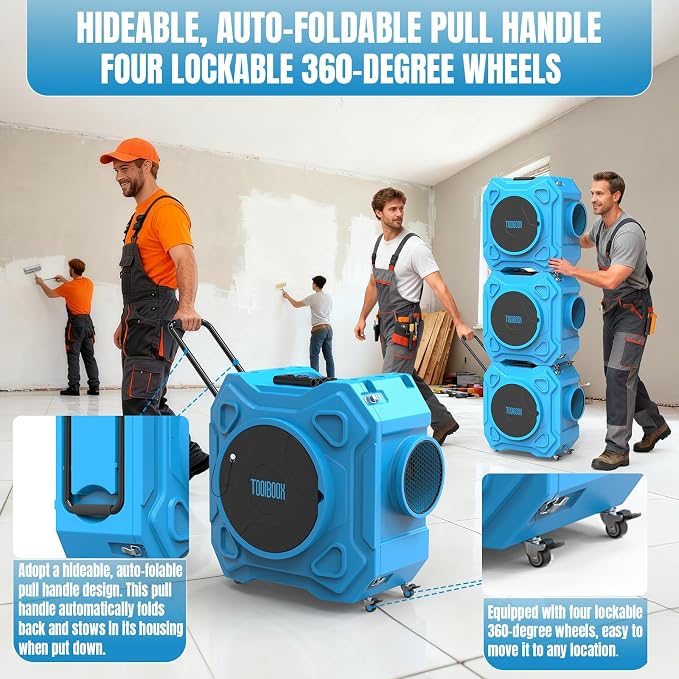 Air Scrubber with 3-Stage Filtration, 970CFM HEPA Air Scrubber Negative Air - Image 3