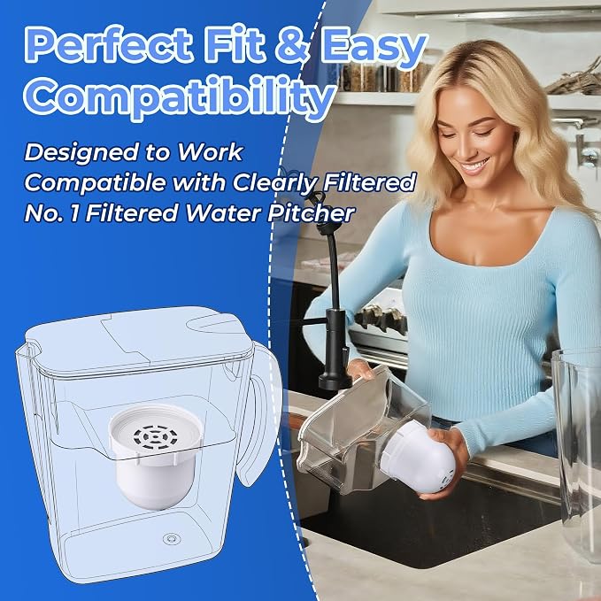 1 Pack Upgraded Water Pitcher Replacement Filter Compatible - Image 3