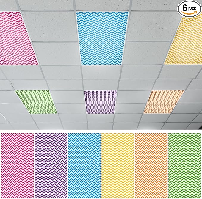 QOUBAI 6PCS Fluorescent Light Covers, 4x2 Feet Magnetic Light Cover Fluorescent by QOUBAI