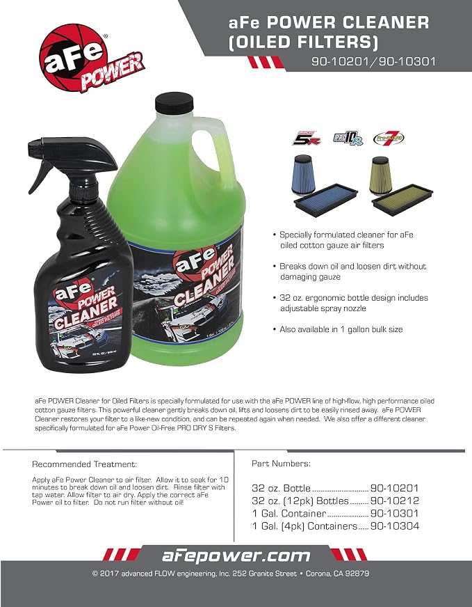 aFe Power Air Filter Cleaner: 1-Gal Bottle, Restores Oiled Engine Air Filter - Image 6