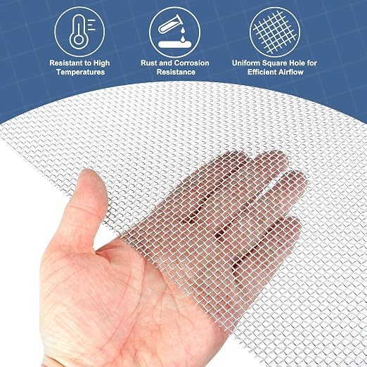 uxcell 8 Mesh 39" x 12" Woven Wire Mesh, 304 Stainless Steel Air Vent Filter - Image 5