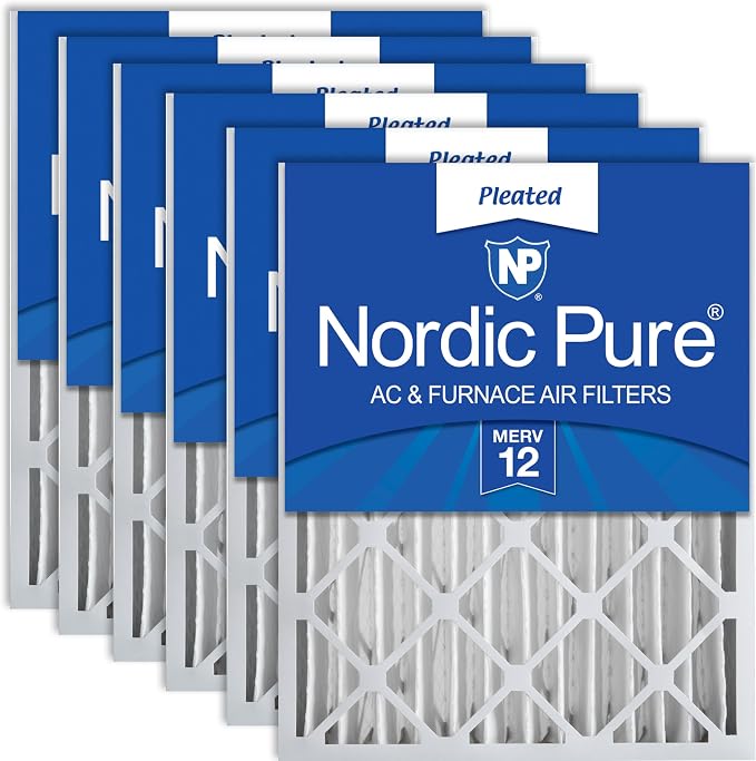 Nordic Pure 20x20x4 Pleated MERV 12 Air Filters 6 Pack by NordicPure