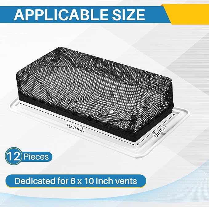 Zonon 12 Pcs 6 x 10 Inch Floor Register Cover Trap Vent Screen - Image 2
