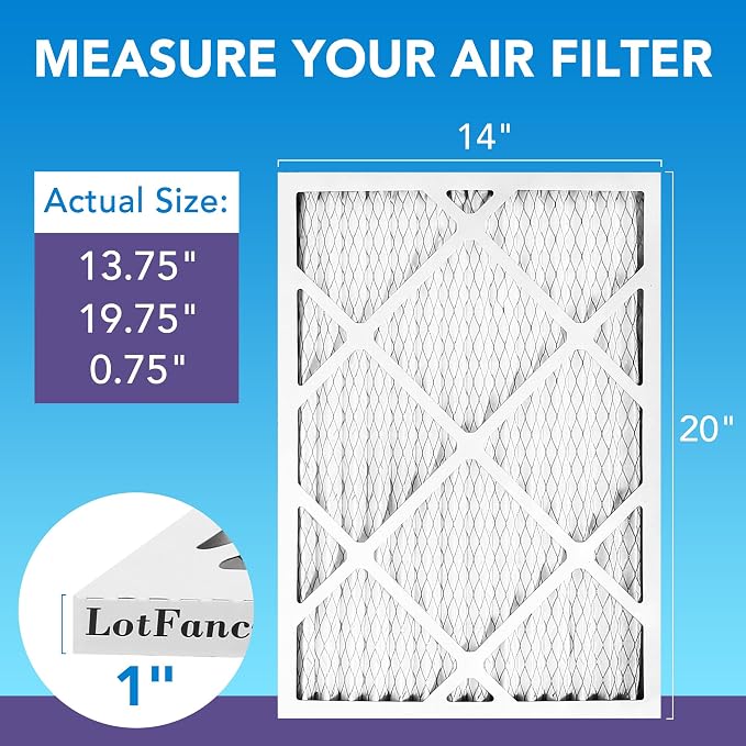 LotFancy 14x20x1 Air Filter MERV 11 4-Pack, Electrostatic Pleated AC Furnace - Image 2