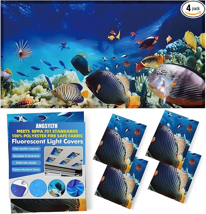 ANGSYLTH 4 Pcs Fluorescent Light Covers by ANGSYLTH