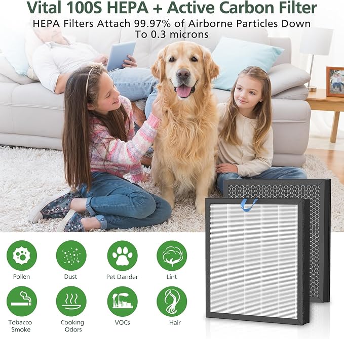 Vital 100S Replacement Filter for LEVOIT Vital 100S-P Air Purifier, HEPA and - Image 6