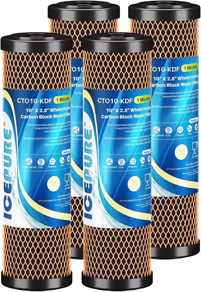 ICEPURE 1 Micron 2.5" x 10" Whole House Water Filter Coconut Shell Activated by ICEPURE