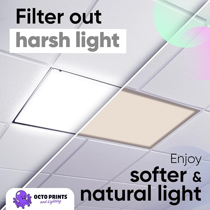 Fluorescent Light Covers for Ceiling Lights Classroom, Magnetic Fabric Light - Image 5