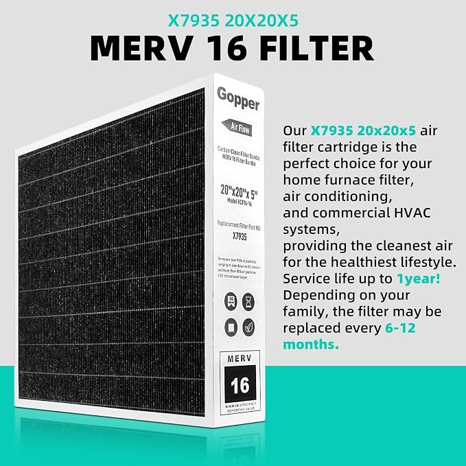X7935 20x20x5 Air Filter MERV 16, Replacement Media - Image 8