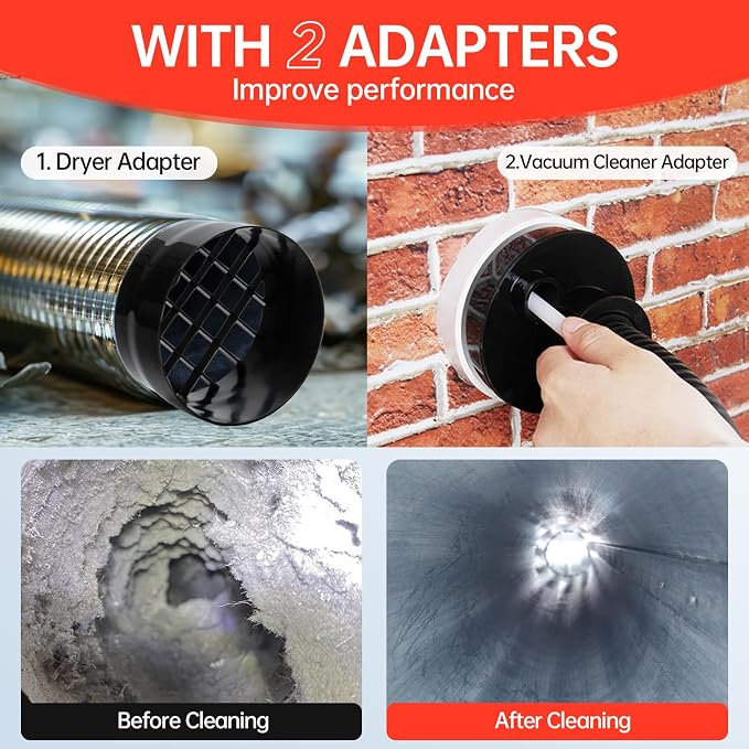 BLuesea Dryer Vent Cleaner Kit, 15-Piece Ultimate Dryer Cleaning Kit Include 40 - Image 3