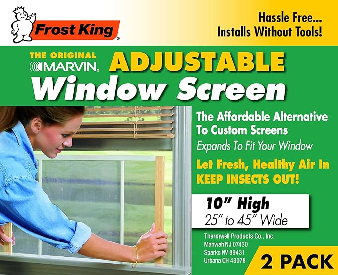 Frost King 2AWS1045 WB Marvin Adjustable Window Screen, 10in High x Fits - Image 2