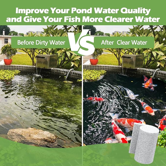Classic Pond Filter Pad Media 12"x72"x1", 6 Ft² White Thicker Reusable - Image 3