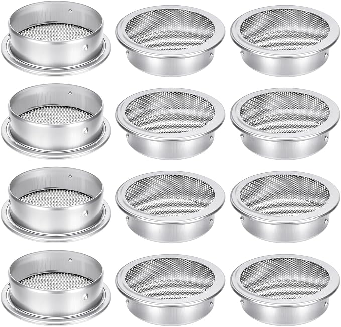 2-Inch Round Open Screen Vent, Mill Finish, 12 Pack by Unknown