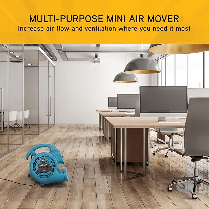 XPOWER P-80A Mini Mighty 138 W 600 CFM Centrifugal Air Mover, Carpet Dryer - Image 7