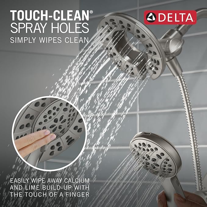 Delta Faucet Albion 14 Series Single-Handle Tub and Shower Faucet Set, Brushed Nickel Shower Trim with In2ition 2-in-1 Dual Shower Head, Spotshield Brushed Nickel T144855-SP-I (Valve Not Included)