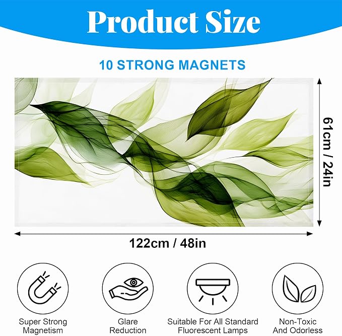 2 Pack Fluorescent Light Covers- 4 x 2 Feet Magnetic Ceiling Light Cover Room - Image 2