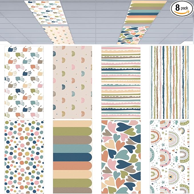 Retisee 8 Pcs Boho Fluorescent Light Covers by Retisee