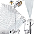10" Dual Filtered Shower Head Showerhead Handheld Sprayer 20 Stage Water Filter Diverter 79" Hose Combo, Filtration Fixed Rain Rainfall, for Chlorine Well Water Hair Dry Skin, DSFC02 (square, 10")