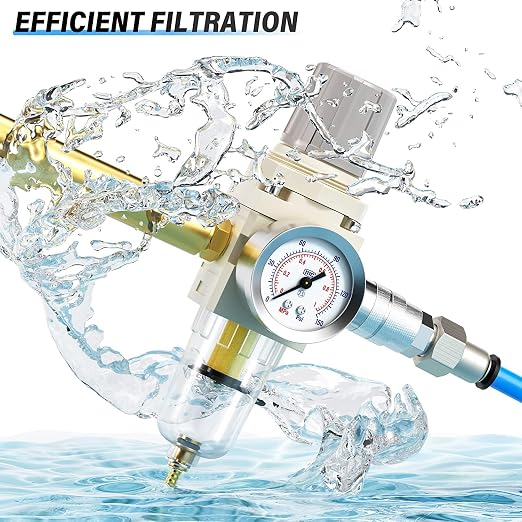 TAILONZ PNEUMATIC 1/4 Inch NPT Air Filter Pressure Regulator Combo Piggyback - Image 8