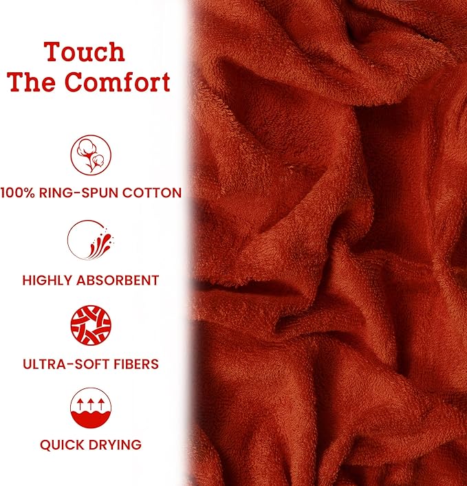Casa Lino Face Towels & Body Wash Cloths for Showering - 100% Cotton Wash Cloths for Bathroom - Highly Absorbent & Quick Drying Washcloth Set - Cotton Washcloths 24 Pack (12" x 12") - (Coral Orange)