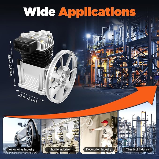 Air Compressor Pump Head, 2HP Air Compressor Pump-Head, 1500W Portable - Image 6