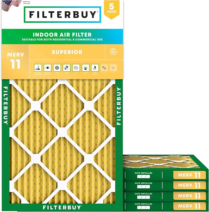 Filterbuy 10x30x1 Air Filter MERV 11 Superior Pet & Allergy Defense, by Filterbuy