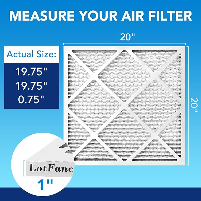 LotFancy 20x20x1 Air Filter MERV 13 6-Pack, Electrostatic Pleated HVAC Furnace - Image 2
