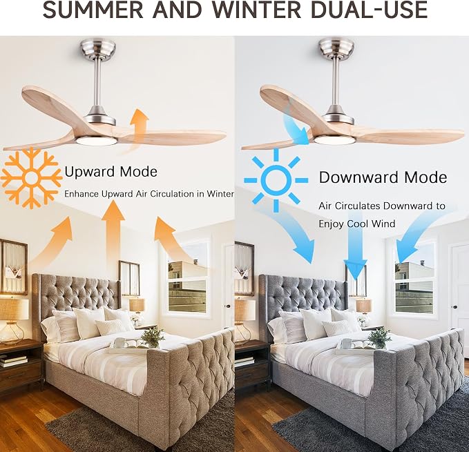 QUTWOB 42" Wood Ceiling Fans - Image 3