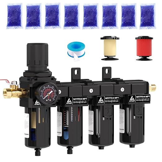 1/2 Inch NPT 4 Stage Air Drying System, Brass Filter&Coalescing Filter by ATINY