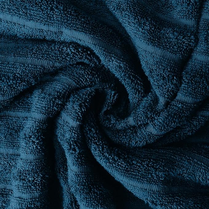 DAN RIVER Pack of 2 Bath Sheet 35x70 Inches, Big Towels Oversized Extra Ribbed Large Bath Sheets, Absorbent Quick Dry Towels - Blue Opal