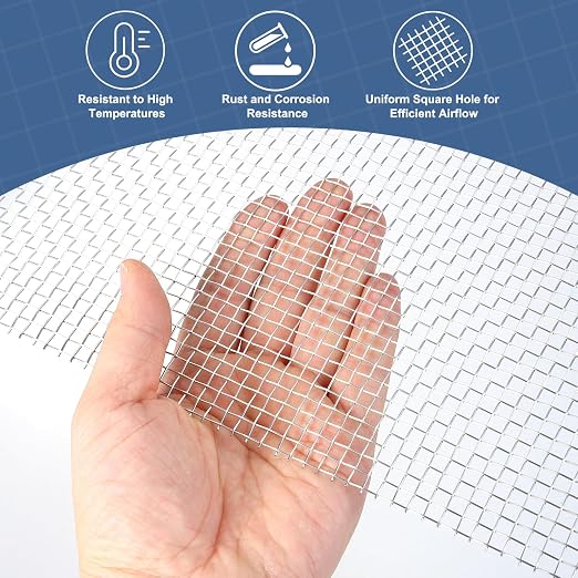 uxcell 5 Mesh 39" x 12" Woven Wire Mesh, 304 Stainless Steel Air Vent Filter - Image 5