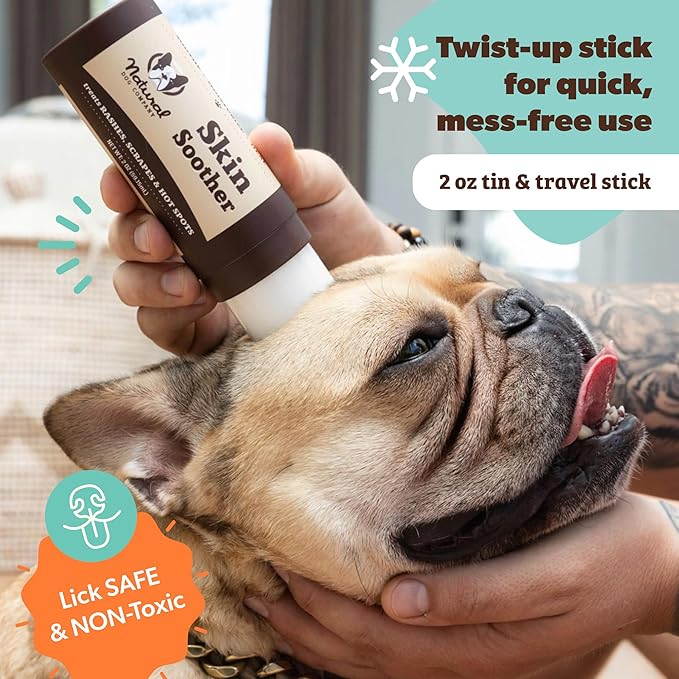 Natural Dog Company Skin Soother Balm for Dogs – 1oz Tin All Natural Hot Spot & Rash Relief – Organic Itchy Skin Soothing Moisturizer for Dry, Red, Crusty Skin – Lick-Safe Dog Balm, Made in USA