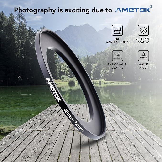 46mm Lens to 72mm Camera Lens Adapter, 46mm to 72mm Filter Step-Up Adapter Ring - Image 2