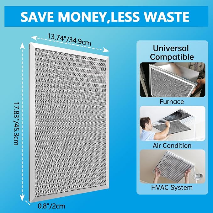 UBeesize 14x18x1 Air Filter HVAC AC Furnace Filter, MERV 8, Reusable Washable - Image 4