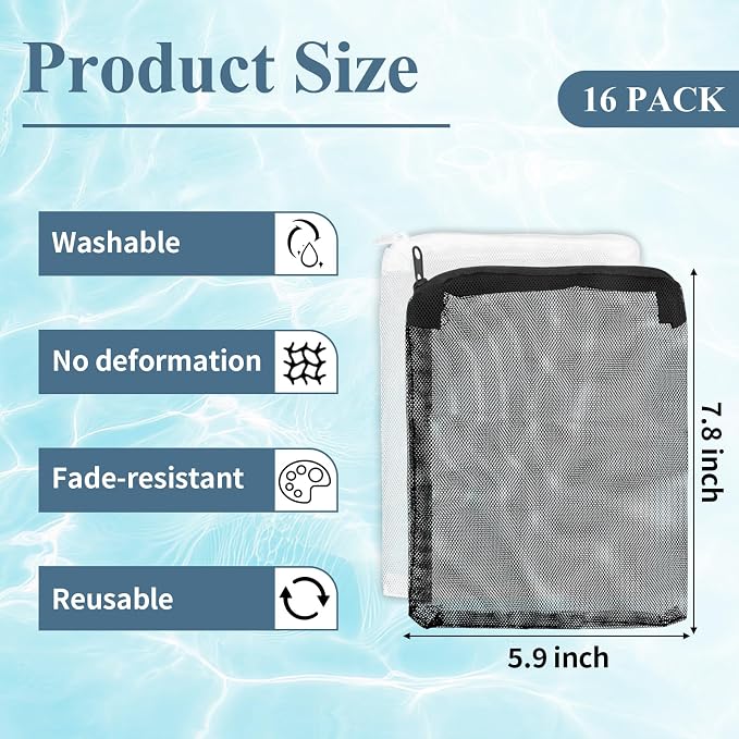 16 Pcs Aquarium Filter Media Bags Extra Fine, 7.8 x 5.9 Inch Filter Media Bag - Image 2