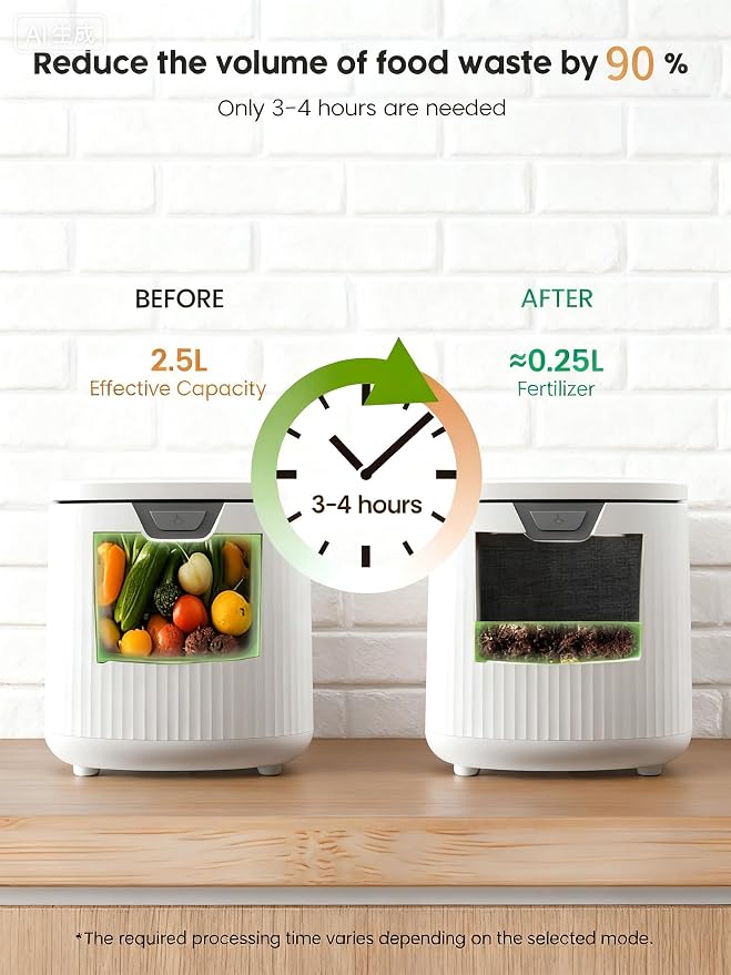 COWSAR 2.5L Electric Composter for Kitchen, Smart Compost Bin for Countertop - Image 2
