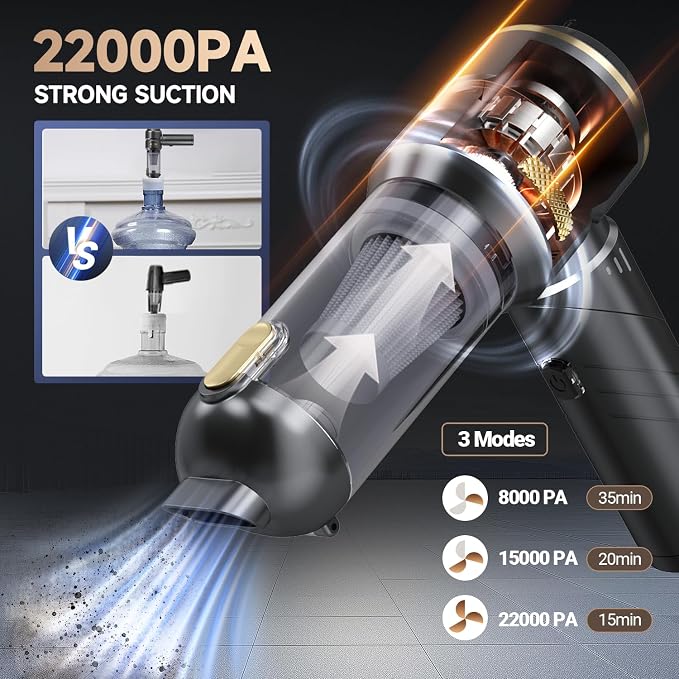 Car Vacuum Portable Cordless, Foldable Handheld Vacuum - Image 2