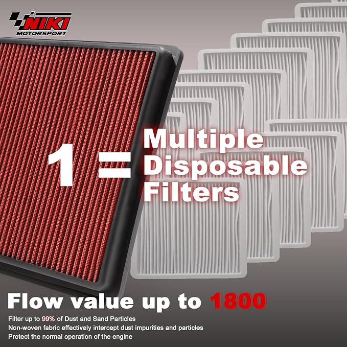 Engine Air Filter High-Flow Increase Power & Towing, Nikimotorsport Air Filter - Image 5