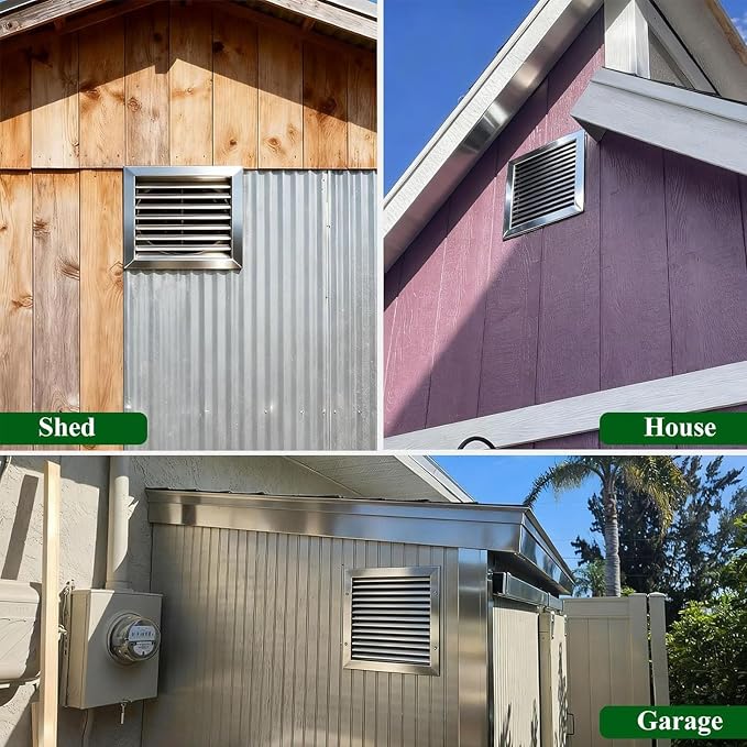 Heat Dissipation Louvered Vent Wall Gable Vents 304 Stainless Steel, - Image 7