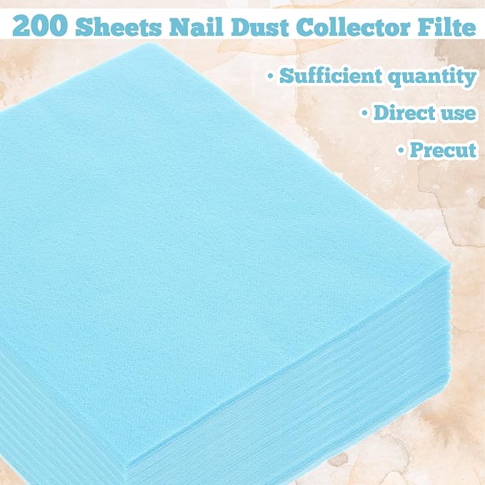 1200 Sheets Nail Dust Collector Filter Paper, Disposable Dust Collector Sheet - Image 3