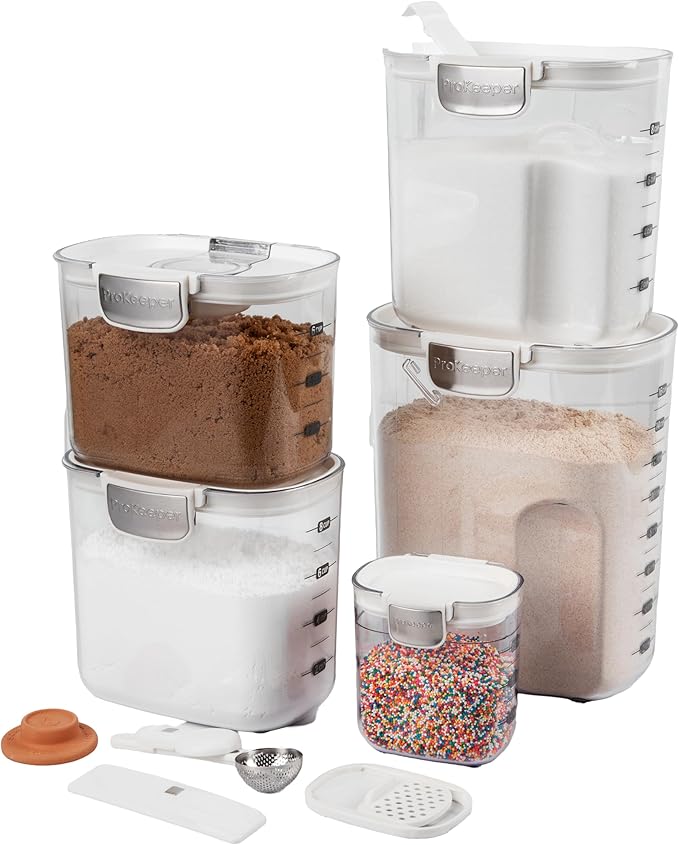 ProKeeper+ Airtight Food Storage Container Set – Clear Plastic Flour and Sugar by Unknown