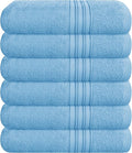 BOUTIQUO Ultra Soft Cotton 6 -Piece Hand Towel Set 16x24 Inch, Ideal for use in Bathroom, Kitchen, Gym, Spa & General Cleaning, Compact & Lightweight Multi Purpose Hand Towels - Sky Blue