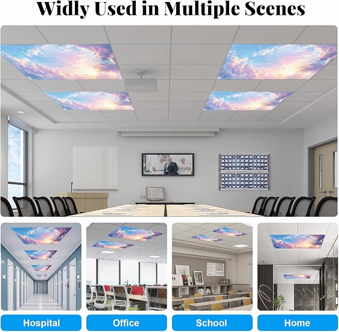 2 Pack Fluorescent Light Covers- 4 x 2 Feet Magnetic Ceiling Light Cover Room - Image 3