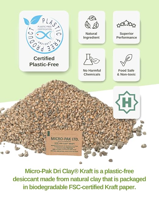 Micro-Pak Dri Clay Kraft, Highest Moisture Absorption Desiccant Packs, Silica - Image 2