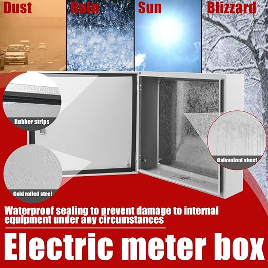 Electrical Box 20 x 20 x 6 Inch Indoor Outdoor Electrical Enclosure Box Steel - Image 4