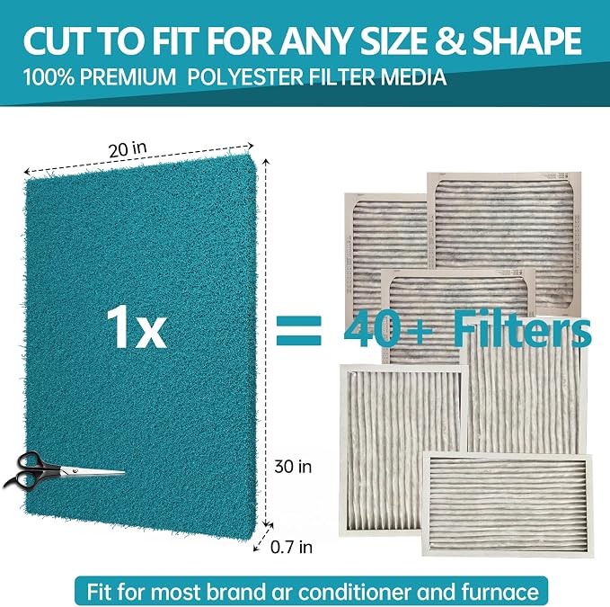 Reusable Air Filter 20x30, High Air Flow Cut to Fit Furnace Filters, MERV 6 - Image 2