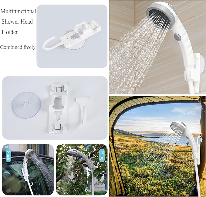Iron Hammer Portable Shower Electric Shower Camping Shower Built-in 5000mAh Large Capacity Rechargeable Battery-Powered Shower for Indoor or Outdoor Showering Car Washing Pet Bathing