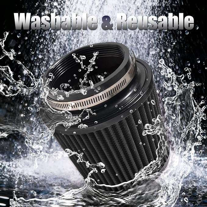 4" Inlet Car Performance Reusable Cold Air Intake Filter Universal 100mm - Image 2