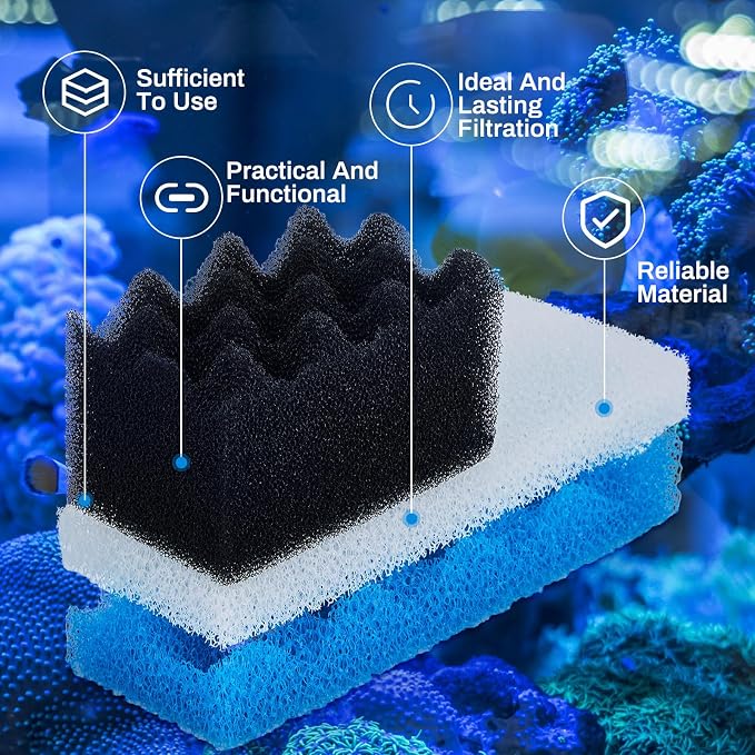 6 Pcs Aquarium Filters Bio Sponge Sets Compatible - Image 3