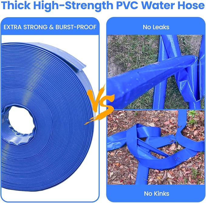 Poolvio Backwash Hose 2" x 100 ft, Tear-Resistant & Leak-Free - Image 5